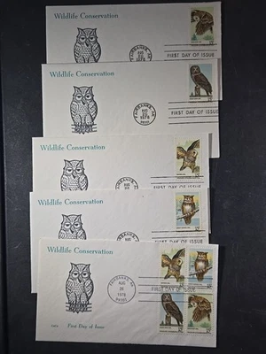 1978 US AMERICAN OWLS FDC Scott# 1760-1763, 1763A, CoCo cachet Set of 5 stk#KR24 - Image 1 of 4