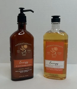 Bath & Body Works Aromatherapy Energy Orange Ginger Body Wash and Body Lotion - Picture 1 of 6
