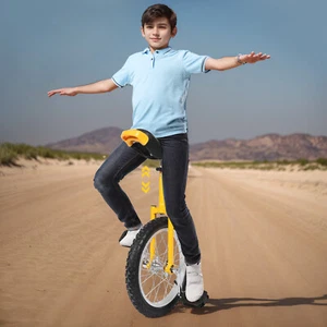 16'' Unicycle Adjustable Seat Balance Exercise Training Wheel Unicycle 110lbs - Picture 1 of 14