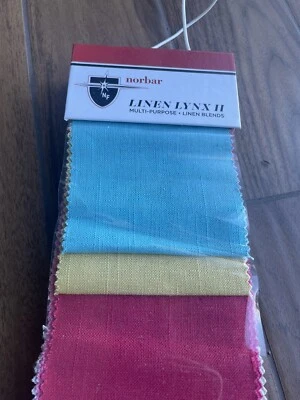 FABRIC SAMPLE BOOK 58 PCS LOT NORBAR LINEN LYNK Solid Colors - Image 1 of 4