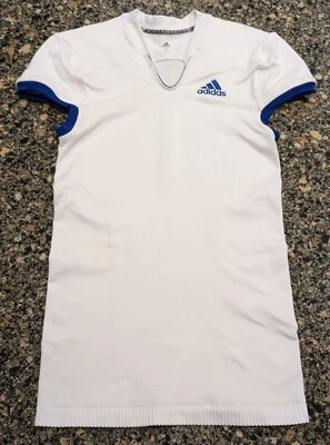 Camiseta deportiva Adidas de fútbol blanca azul Techfit Primeknit Climacool nueva sin etiquetas para hombre talla XL Foto 1 de 4