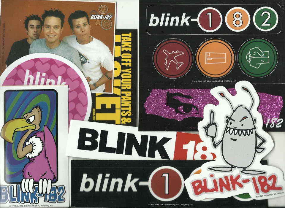 BLINK 182 bunch of 9 OFFICIAL STICKERS xmas bargain (PACK 1) no longer made - Image 1 of 1