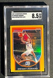 2007-08 Bowman Chrome Gold Refractor Dwight Howard SGC 8.5 NMMT+ SP #D /99 G3293