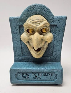 Vintage Halloween Animated Talking Witch FACE Rubber Latex Grave Tombstone Decor - Picture 1 of 16