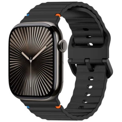 Pulseira de silicone Sport Wave para Apple Watch 10 9 8 7 6 SE 5 4 3 2 1 Ultra 49-38mm - Imagem 1 de 4