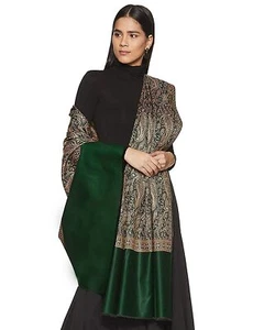 Stola scialle kashmir verde donna avvolgente - Foto 1 di 3