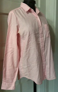 Vtg. SPORTWORKS Pink LS Button Up Top Shirt Blouse Jr's M - Picture 1 of 6