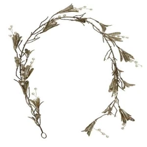 Christmas Festive Glitter Mistletoe Garland 120cm - Gold - Imagen 1 de 3