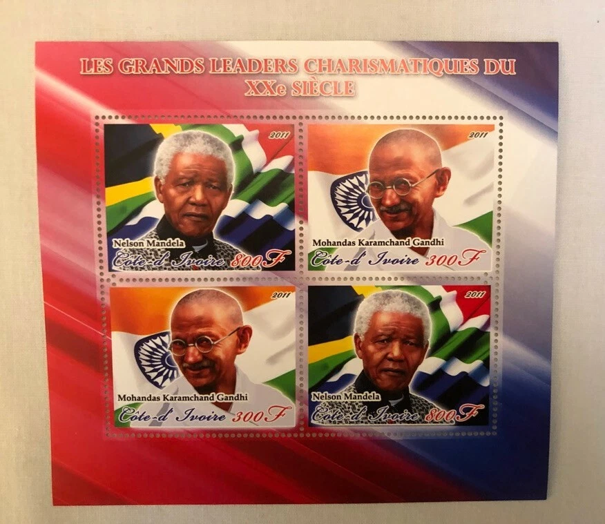 Block of 4 Stamps Ivory Coast -The Great Charismatic Leaders of the 20th Century - Image 1 of 1