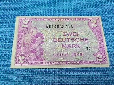 🇩🇪 Germany West Federal 2 two mark 1948    P-3a  Banknote 122024-21 - Image 1 of 2