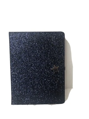 STAPLES JOURNAL 96 RULED SHEETS SILVER BLUE SPARKLES Star Latch Closer Journal  - Image 1 of 4