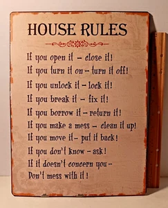 House Rules Metal Sign 10x14 Veteran Owned - Picture 1 of 3