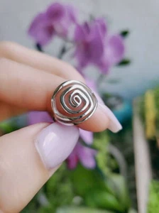 Anillo Espiral Plata de Ley 925 Banda y Anillo Distintivo Hecho a Mano Anillo Todas las Tallas s01 - Imagen 1 de 5