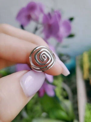 Spiral Ring 925 Sterling Silver Band & Statement Ring Handmade Ring All size s01 - Image 1 of 4