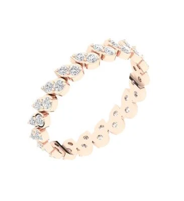 Designer Eternity Anniversary Ring I1 G 0.85 Carat Genuine Diamond 14K Rose Gold - Image 1 of 4