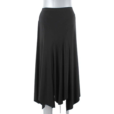 Cartise Sz 8 Black Asymmetrical Long Elastic Waist Poly Spandex Boho Skirt  - Image 1 of 4