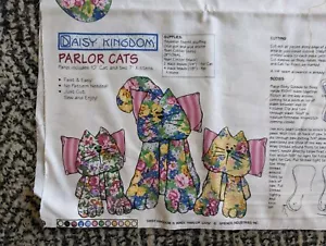 Vintage Daisy Kingdom Parlor Cats Cut and Sew Floral Chintz Coastal Kittens - Picture 1 of 4