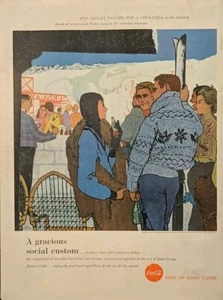 1957 Vintage Coca-Cola print ad, Sun Valley Idaho Pauses For Refreshment  - Picture 1 of 1