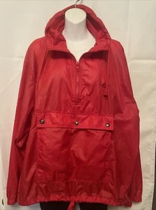 Women’s Windbreaker Packable Red Pullover Hoodie Vintage Izod Size Large - Picture 1 of 8