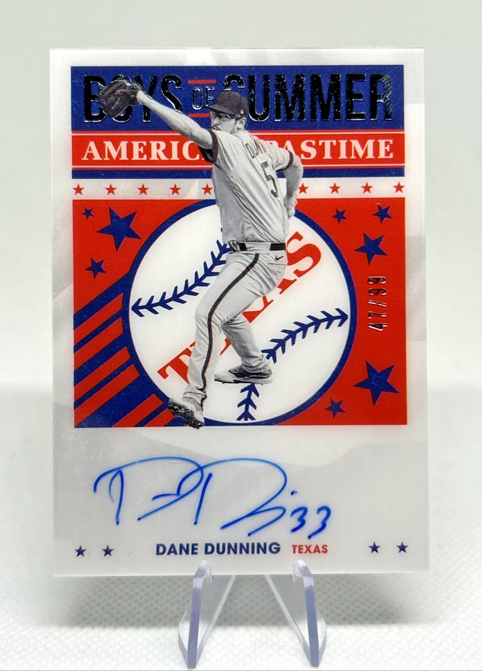 2021 Panini Boys of Summer Autographs #BOS-DD Dane Dunning /99 (AU, RC) - Image 1 of 2