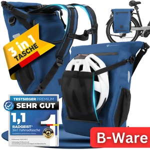 RADGEIST 3in1 Fahrradtasche Rucksack Gepäckträgertasche wasserdicht blau - Bild 1 von 6