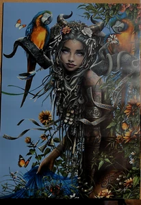 Original Art Poster Signed by Artist Christopher Lovell Fantasy Figure Lady - Picture 1 of 15