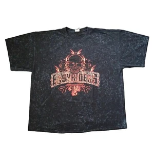 Easyriders Mens T Shirt 3XL Black Tie Dye Skull Fire Since 1970 Graphic Box Cut - Picture 1 of 12