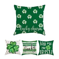 Festive St Patrick's Day Pillowcase with Green Polka Dot Shamrock Detail
