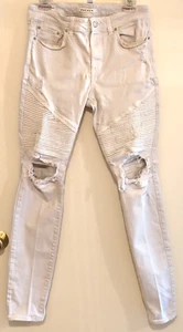 Pac Sun White Mens Jeans Stacked Skinny 30 x 32 - Picture 1 of 9