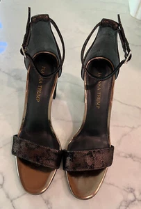 IVANKA TRUMP BRONZE SUEDE BLOCK HEELED DRESSY SANDAL --- 8.5 M -- WORN ONE TIME - Picture 1 of 9
