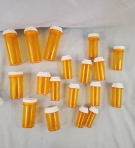Lot 18 Empty Prescription Rx Pill Bottles Art Crafts Fishing Storage Hobby  - Picture 1 of 10