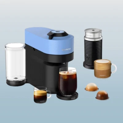 Nespresso Vertuo Pop+ Coffee & Espresso Machine Aeroccino De'Longhi Pacific Blue - Image 1 of 4