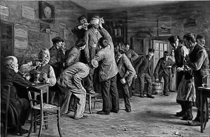SCÈNE de CABARET en FLANDRE - Gravure du 19eme siècle (d'après Rémy Cogghe) - Imagen 1 de 2