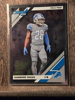 2019 Donruss Quandre Diggs #D /100 Silver Press Proof Lions SP - Image 1 of 2