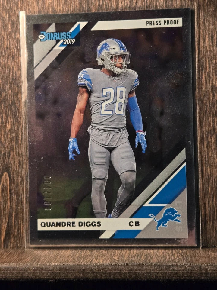 2019 Donruss Quandre Diggs #D /100 Silver Press Proof Lions SP - Image 1 of 2
