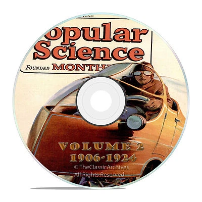 Vintage Popular Science Magazine, Volume 2 DVD, 1906-1924, 206 issues, V02 - Image 1 of 4