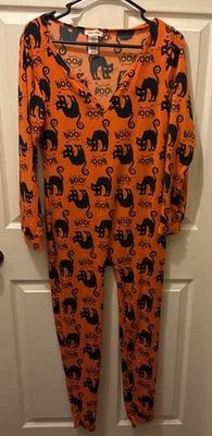 Shosho Jumpsuit Women’s MediumLounge Sleepwear Halloween Stretch One Pc Cat P.J. - Image 1 of 4
