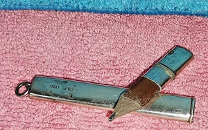 Raro portamatite Art Decò XIX secolo in argento Inghilterra. - Foto 1 di 6