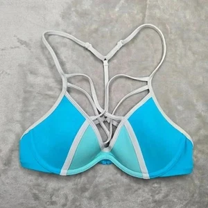 Victoria's Secret gepolsterter Bikini pink blau verstellbarer Träger Bademode XS - Bild 1 von 5
