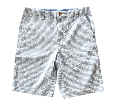 VINEYARD VINES Seersucker Boys 18 Blue White Striped 9" Shorts Preppy Boating - Image 1 of 4
