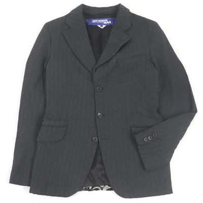 JUNYA WATANABE MAN 19AW WD-J014 Patrón a Rayas Logo Botón Trasero Foto 1 de 4