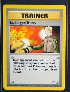 Lt. Surge's Treaty Uncommon Gym Heroes 112/132 LP - Picture 1 of 2