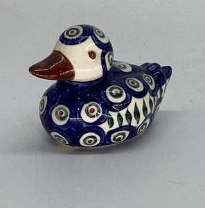"Estatuilla de pato pequeña Polonia de cerámica polaca doble (Wiza) hecha a mano 4""" - Imagen 1 de 13
