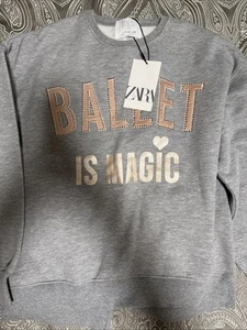 Zara girls sweater long sleeve grey size 11-12 - Picture 1 of 3