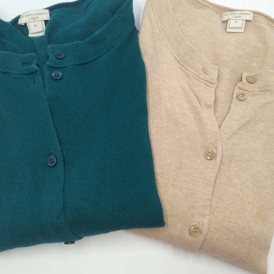 J Crew Women's Lot Of 2 The Caryn Cardigan XL 100% Cotton - Image 1 of 4