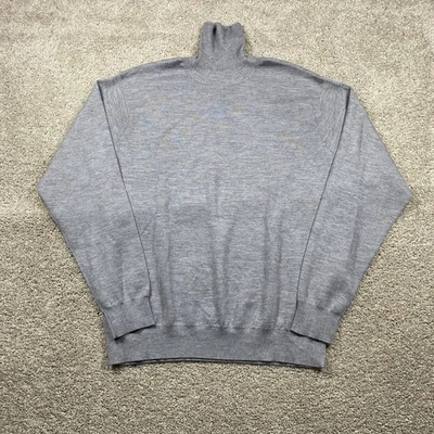 Suéter Peter Millar Corona Artesanal Cuello Alto Para Hombre 2XL Gris Cachemira Mezcla Seda Foto 1 de 4