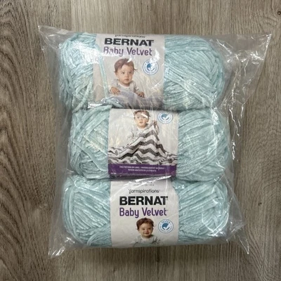 Bernat Baby Velvet Big Ball Yarn Misty Green Yarnspirations 3 Pack 164018 NEW - Image 1 of 4