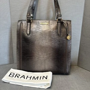 Brahmin große Caroline in exotischem Emb Leder Einbruch der Dunkelheit Sven Browns neu mit Etikett $ 415 - Bild 1 von 11