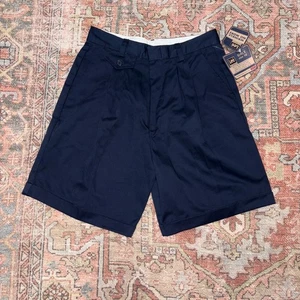 Lee School Pleated 7" Shorts Navy Blue Girls Size 16 (Waist 27.5) NWT Chino Cuff - Picture 1 of 6
