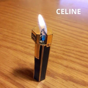 Celine Wagon Hexagon Lighter Navy Gold Ignition Firepower Adjustment Ok No Gas L - Picture 1 of 7